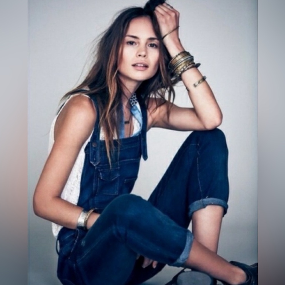 Free People Washed Denim Overalls - Slim Fit